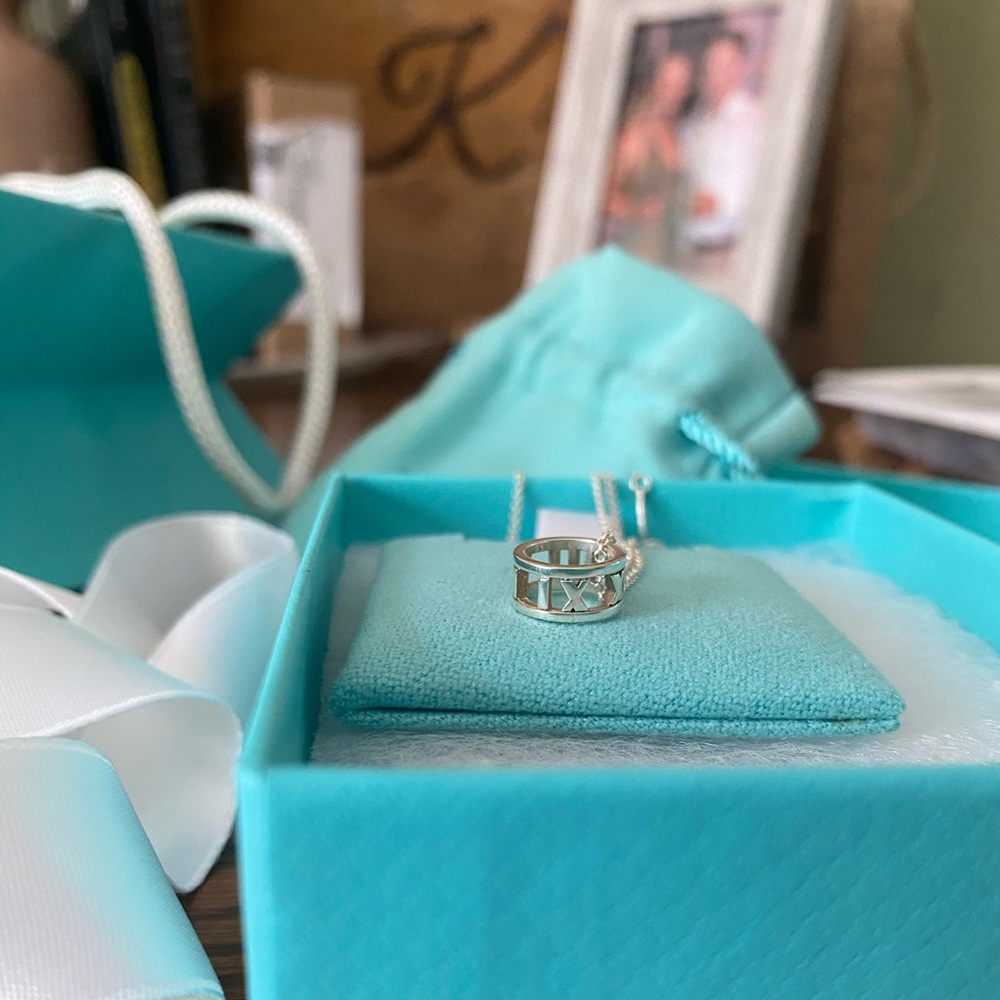 Authentic Tiffany&Co Roman Numeral Silver Necklace